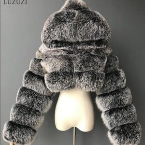 Beautiful sexy fur cropped jacket for women